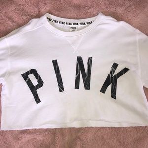 PINK cropped crewneck